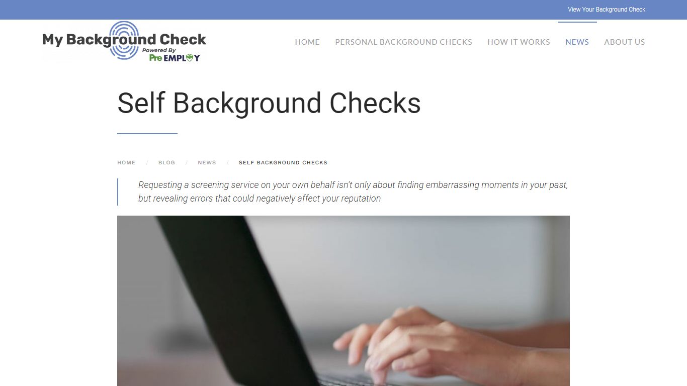 Self Background Checks - My Background Check