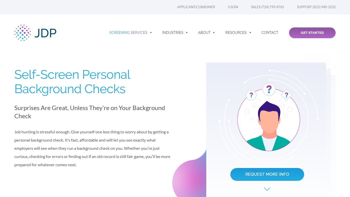 Self-Screen Background Check | Personal Online Background Check | JDP
